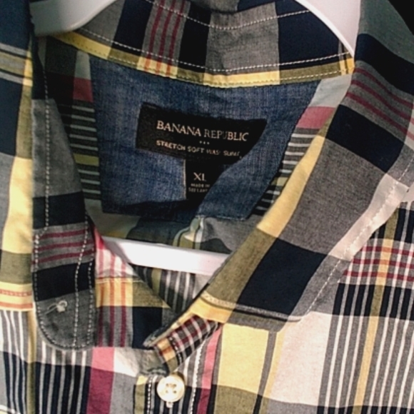 128 UEC Banana Republic Men's button up shirt size XL collar pocket shipping - Picture 5 of 10